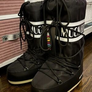 Moon Boot Black and White Winter Boots